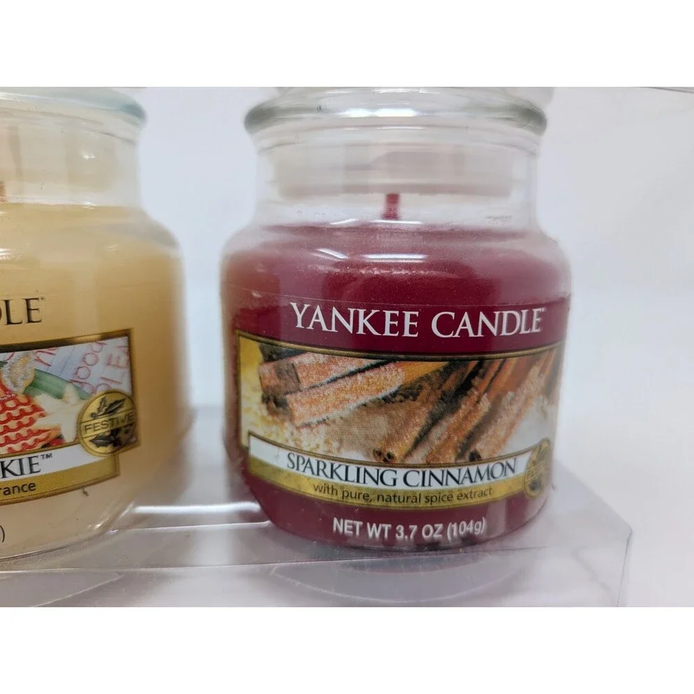 Yankee Candle Small Jar 3-Pack 3.7 oz Christmas Cookie Balsam Cedar Cinnamon New